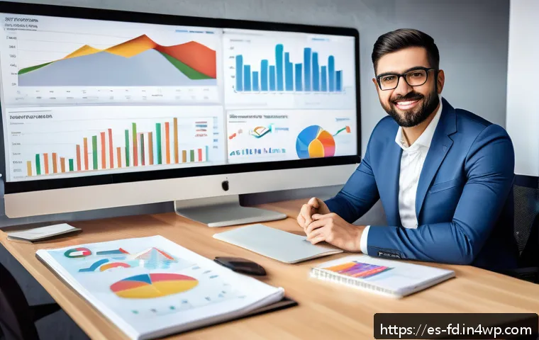 SEO와 컨텐츠 최적화 연계 방법 - A modern digital marketing workspace featuring a Spanish-speaking professional analyzing SEO data on...